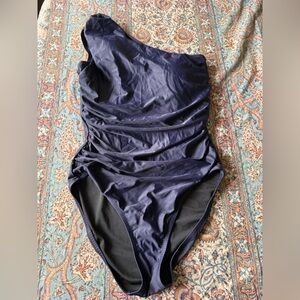 J. Crew Ruched One Shoulder One Piece Swimsuit